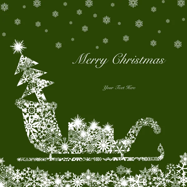 Santa Navidad trineo con árbol y regalos — Foto de Stock