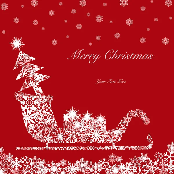 クリスマス ツリーとプレゼント 2 サンタのそり — ストック写真