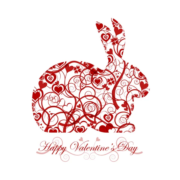 Feliz Dia dos Namorados Coelho Vermelho — Fotografia de Stock
