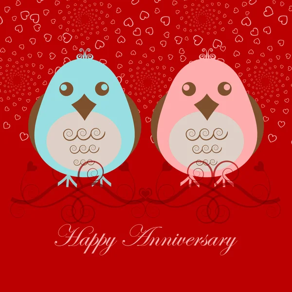 Happy Anniversary Two Love Birds — Stock Photo, Image