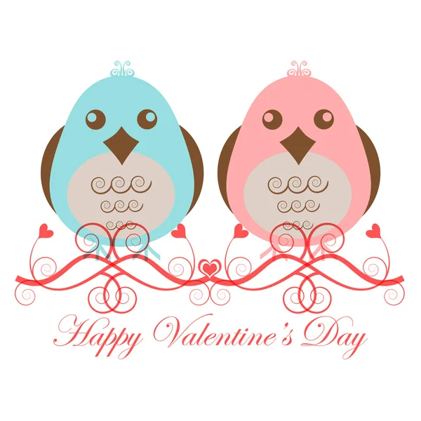 Valentinky den dva milují ptáci — Stock fotografie