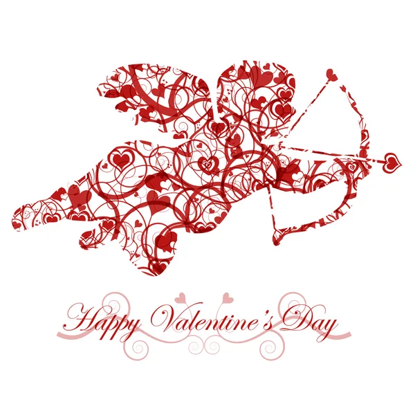 弓と矢の心でバレンタインデーのキューピッド — ストック写真