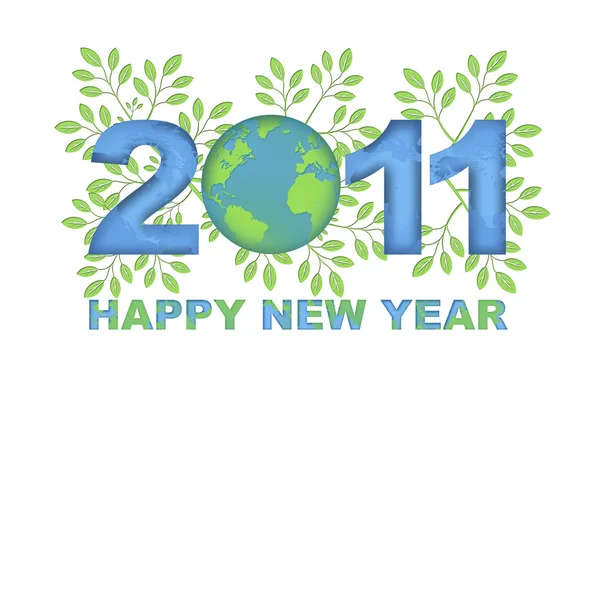 Mutlu yeni yıl 2011 yeşil gezegen — Stok fotoğraf