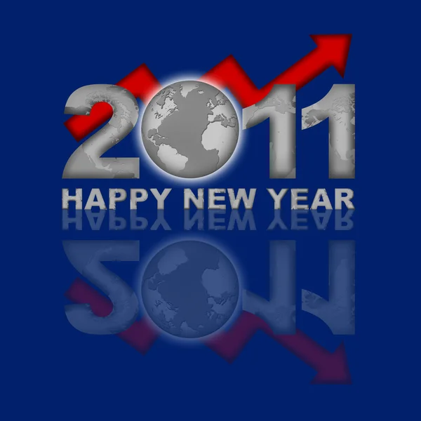 新年快乐 2011 全球金融 — 图库照片