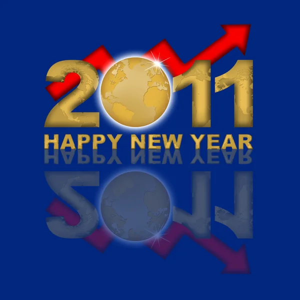 Mutlu yeni yıl 2011 mali altın piyasası — Stok fotoğraf