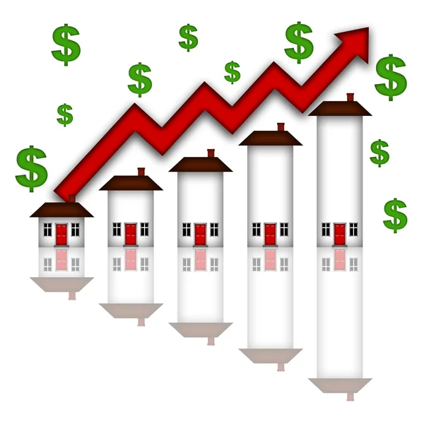 stock image Real Estate Home Values Going Up Graph