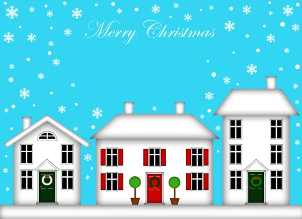 Havas házak, karácsonyi dekoráció — Stock Fotó