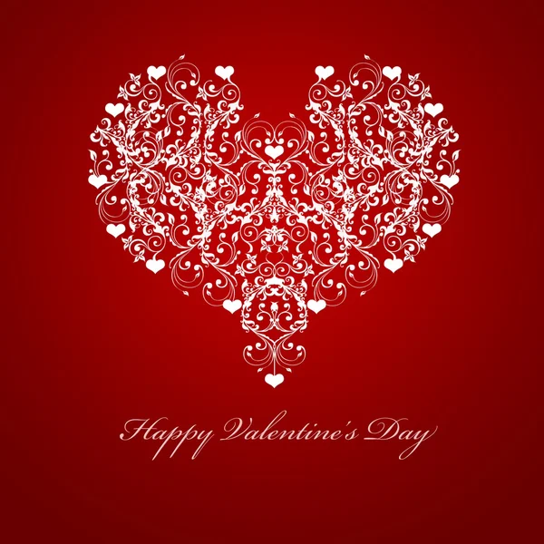 Šťastný Valentýn reliéfu list révy srdce motiv — Stock fotografie