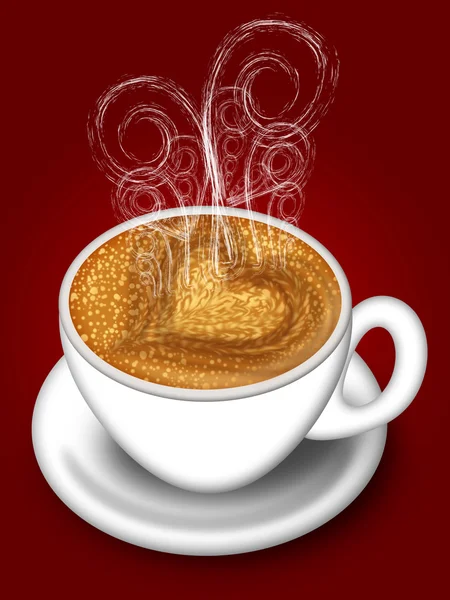 Kopp latte cappuccino gjord med kärlek — Stockfoto
