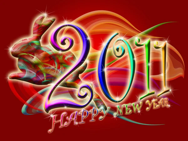 Año Nuevo chino 2011 colorido salto conejo — Foto de Stock