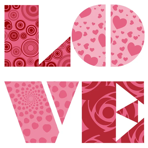 Love Szöveg Valentin Nap Esküvő Vagy Évforduló Illusztráció Rózsaszín — Stock Fotó
