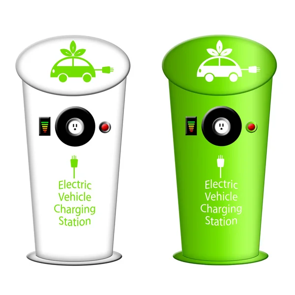 Electric Car Charging Station Plug Outlet Instrument Panels Illustration — Stock Photo, Image