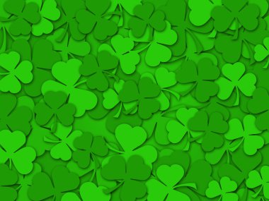 Happy St Patrick's Day Shamrock Leaves Background clipart