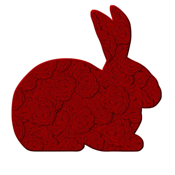 Lapin Amour Avec Des Roses Rouges Illustration Modèle — Photo