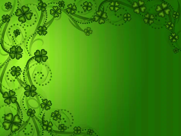 Glück Shamrock Vier Blatt Klee Grün Hintergrund Illustration — Stockfoto