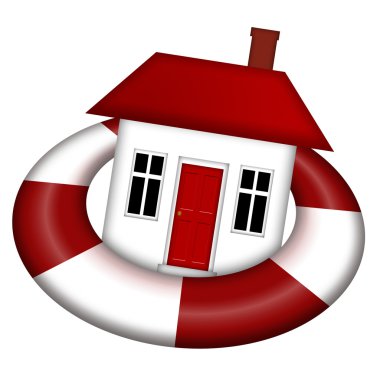 House Afloat on Lifesaver clipart