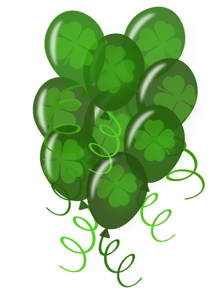 Balões com Confetti para a festa do dia de St. Patricks — Fotografia de Stock
