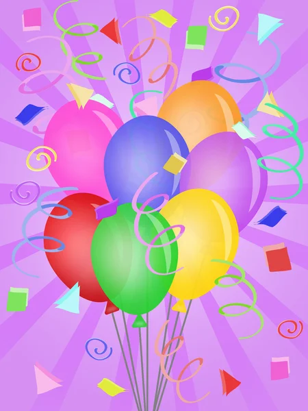 Balloons with Confetti for Birthday Party — Stock Photo, Image