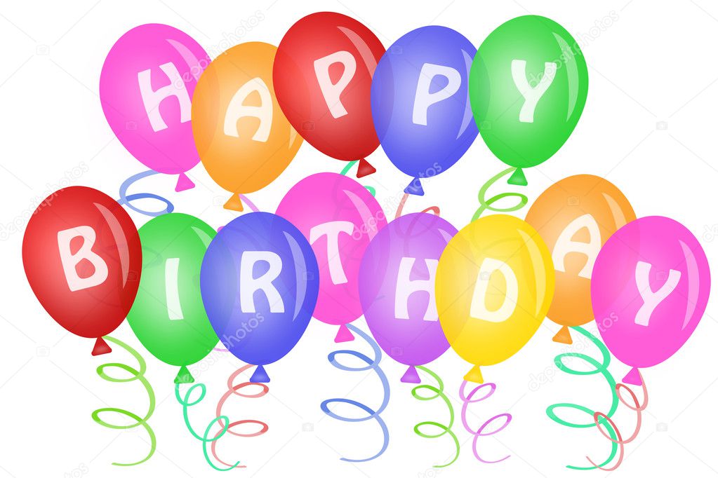 Happy Birthday Text on Balloons