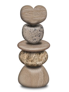 Stack of Balanced Rocks with Heart clipart