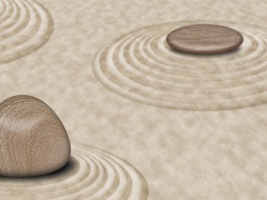 Zen Stones on Sand Garden Circles 2 clipart