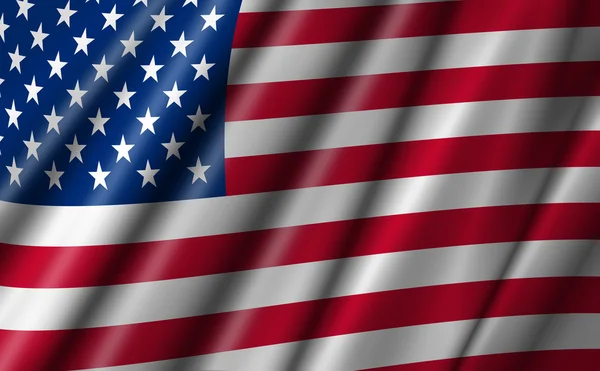 US-Stars und Streifen unter amerikanischer Flagge — Stockfoto