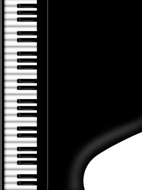 Grand Piano Keyboard Black and White Background clipart