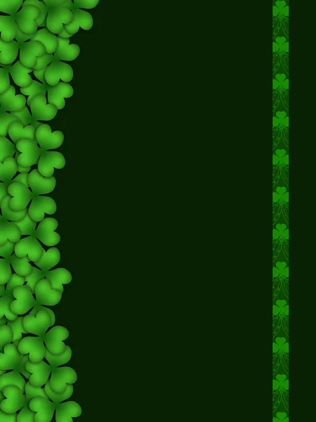 Foglie di trifoglio con striscia su sfondo verde scuro — Foto Stock