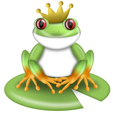 Red-Eyed Green Tree Frog Prince with Crown