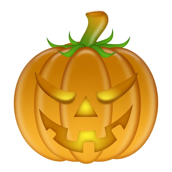 Halloween geschnitzter Kürbis isoliert auf weißem Hintergrund — Stockfoto