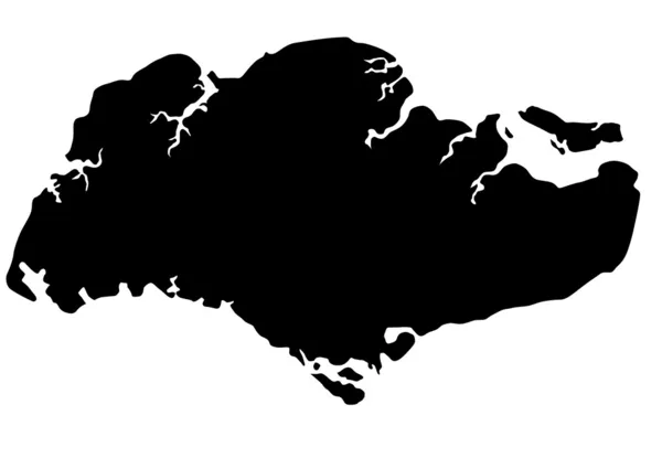 Republiek van singapore kaart silhouet — Stockfoto