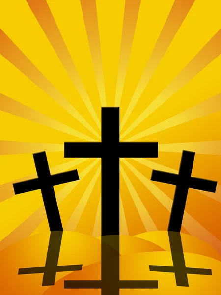 复活节耶稣受难十字架太阳光线背景 — 图库照片