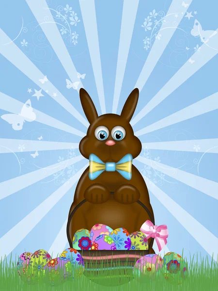 Šťastné Velikonoce den čokolády králíček — Stock fotografie