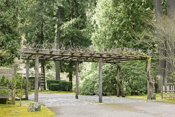 Trellis au jardin japonais de Portland — Photo