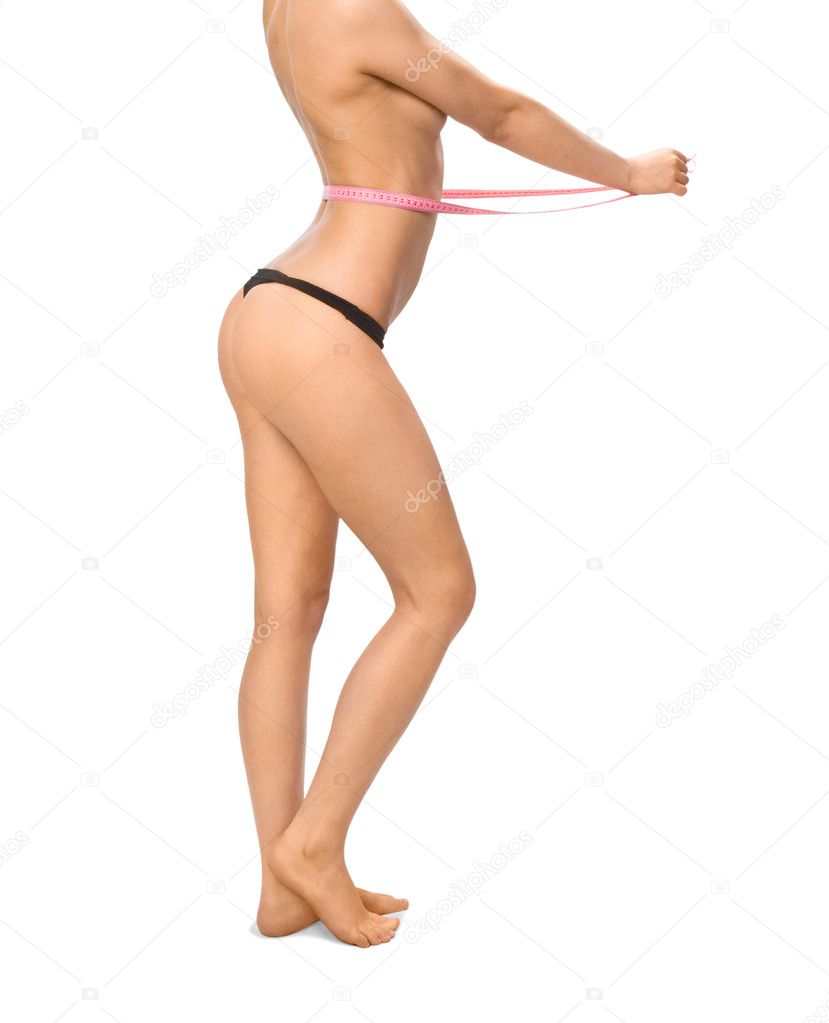 Slim waist. Girl's torso Stock Photo