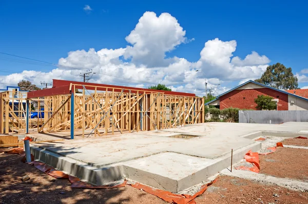 stock image New home construction framing