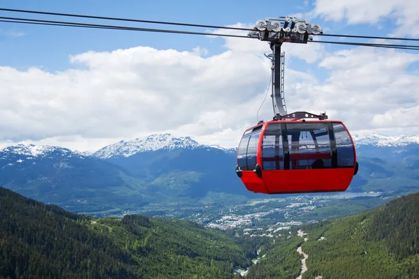 在加拿大惠斯勒山顶空中缆车 — 图库照片