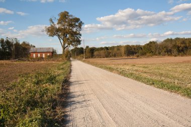 Abandoned one-room schoolhouse in Indiana clipart