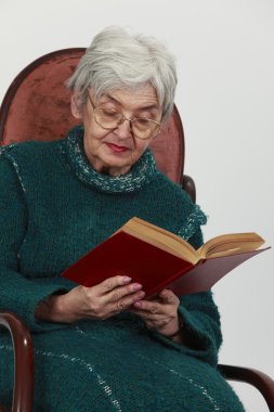 Old woman reading clipart