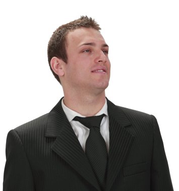 Portrait of a young businessman isolated against a white background. clipart