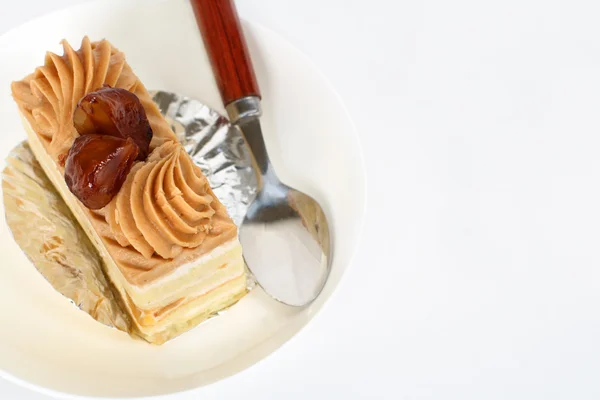 Каштановый торт с видом сверху — стоковое фото