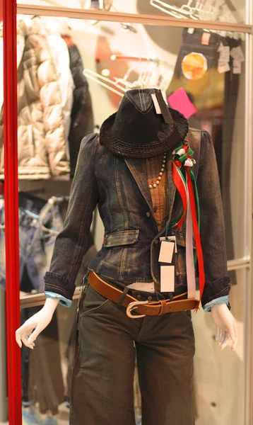 Woman Mannequin Front Clothes Shop City — Stock Photo, Image