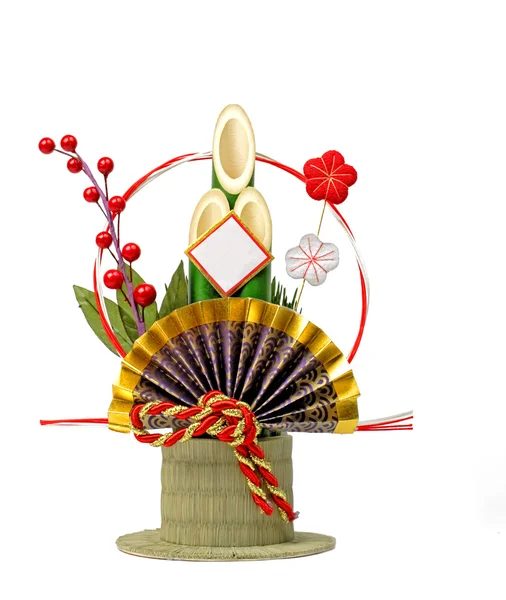 Tradiční Japonské Novoroční Dekorace Nad Bílé Backgrond — Stock fotografie