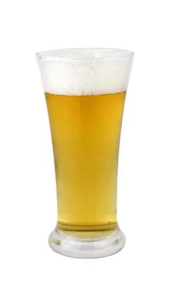 stock image A glass of beer over white background