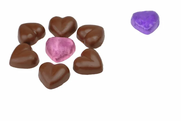 Hjärtat figurer choklad — Stockfoto