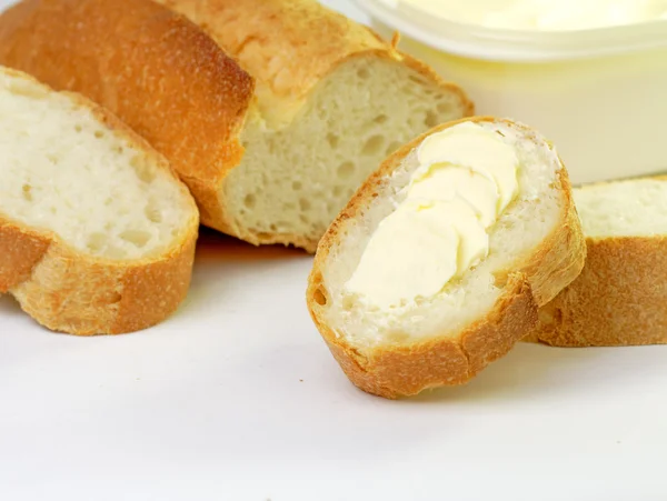 Bread with margarine — Stock Photo, Image