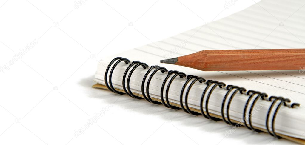 Crayon on notebook