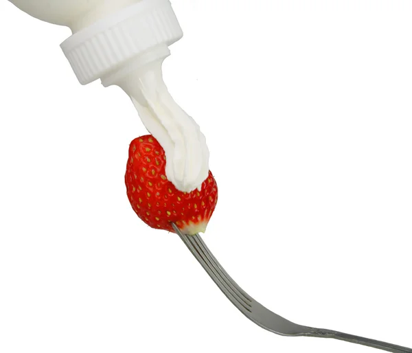 奶油的草莓 — 图库照片