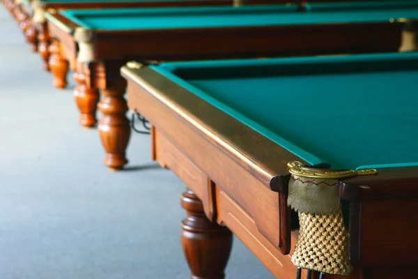 Billiard Tables Spheres Cue Passion Sports Interest — Stock Photo, Image