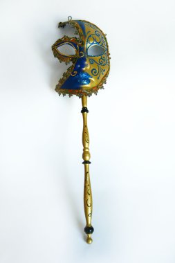 Altın mavi Venitian maskesi
